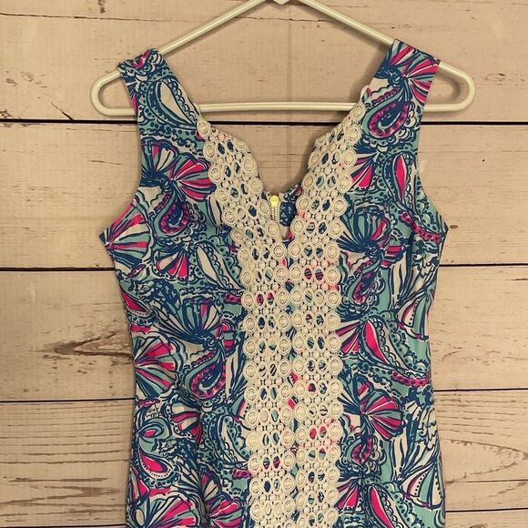 Lilly Pulitzer Target 20th Anniversary Lace Trim Mini Shift Dress Women Size 2 - Picture 6 of 14